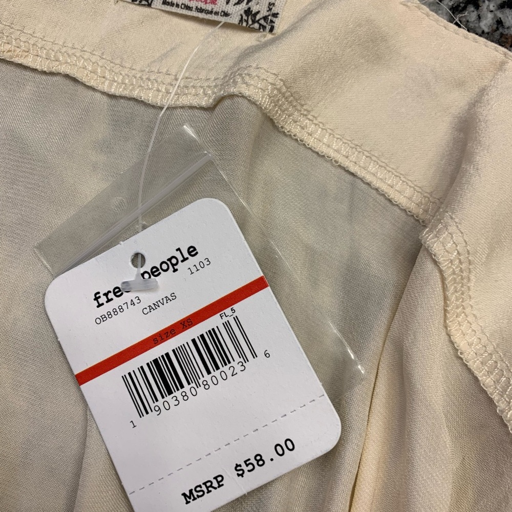 SOLD NWT Gorgeous Free People Canvas Ties Over Guys Sleeveless Bodysuit XS❤️ - Picture 4 of 9
